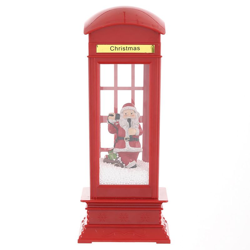 DEAR SANTA - Cabina de Teléfono LED Musical Animado a Batería Navidad