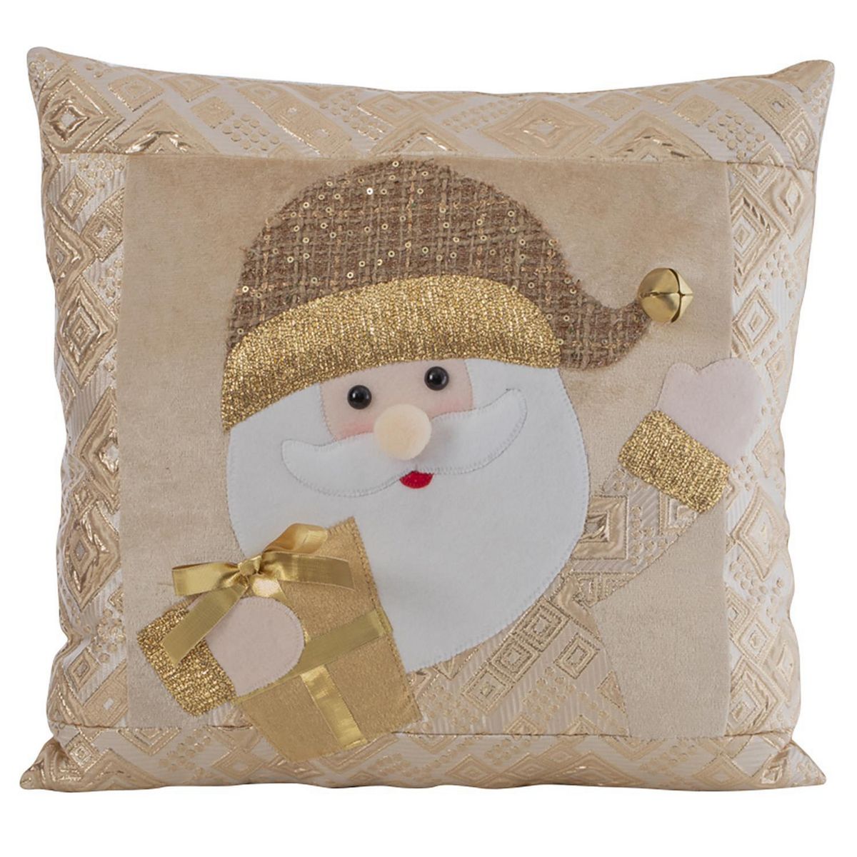 DEAR SANTA - Cojín Santa Claus Dorado Navidad 38x38cm