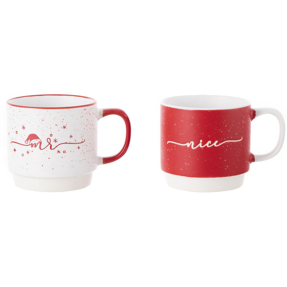 DEAR SANTA - Set 2 Mug Navidad Blanco/Rojo 420ml
