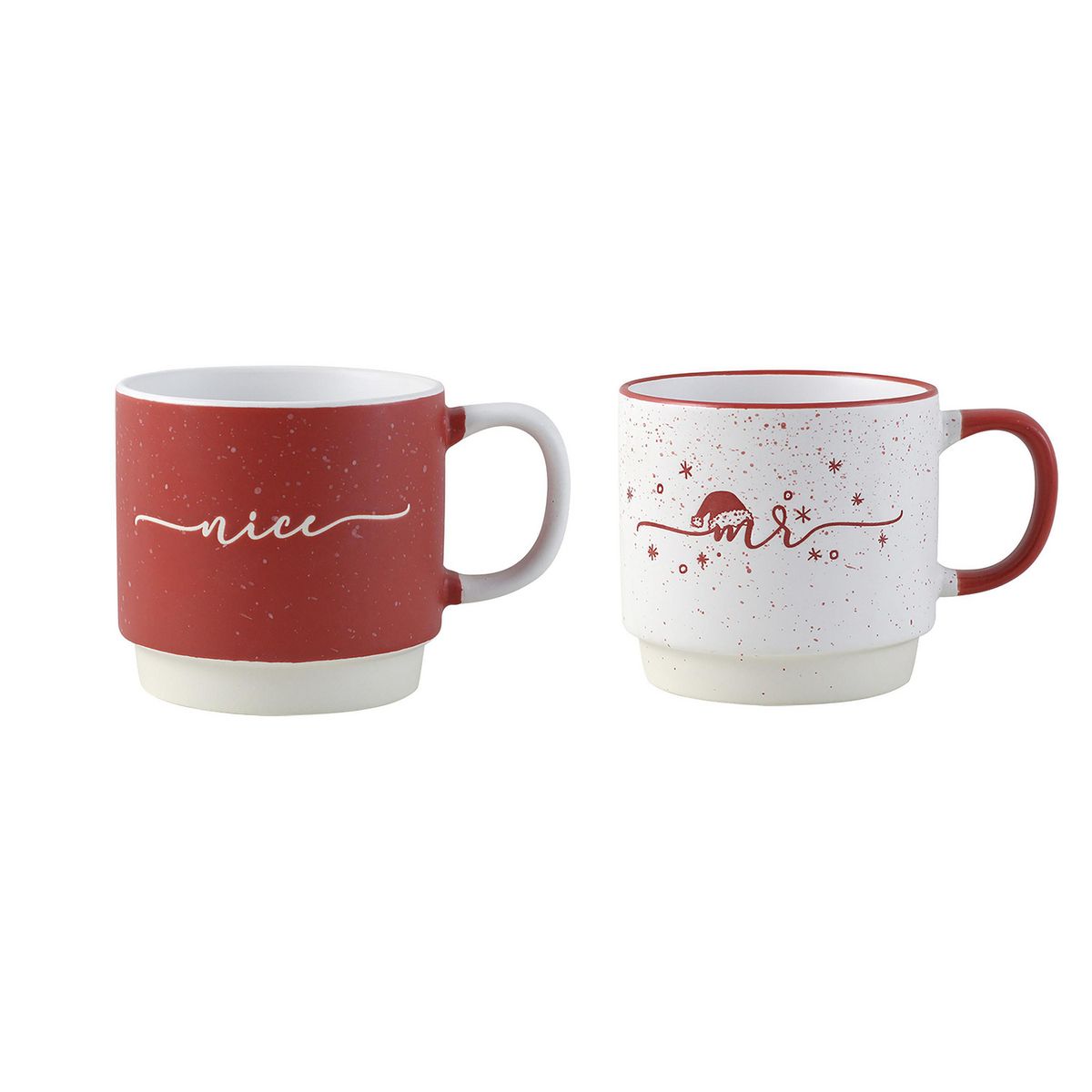 DEAR SANTA - Set 2 Mug Navidad Blanco/Rojo 420ml
