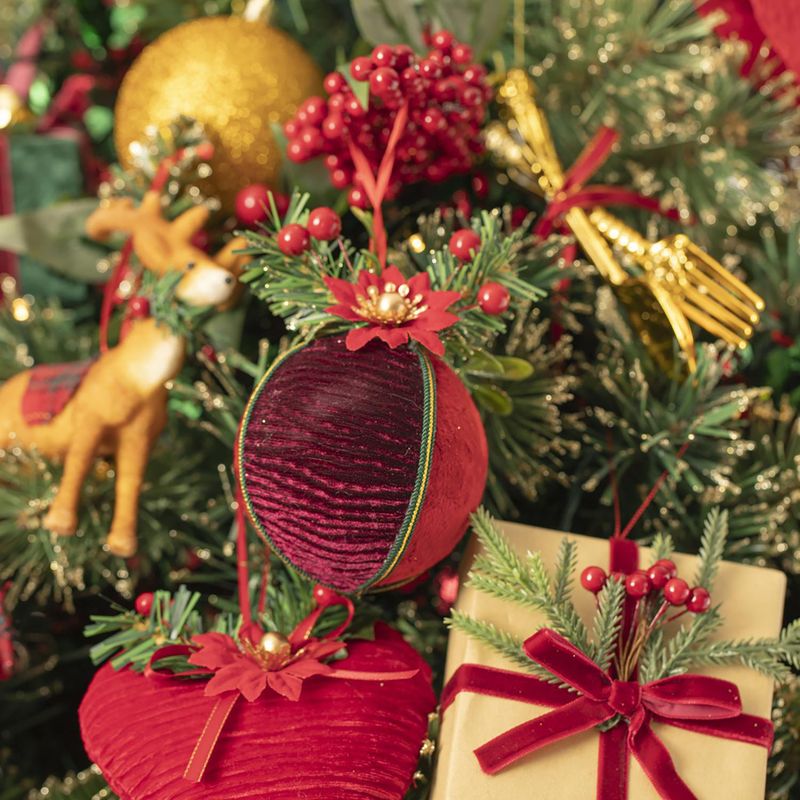 DEAR SANTA - Esfera Textil Rojo Navidad 8cm