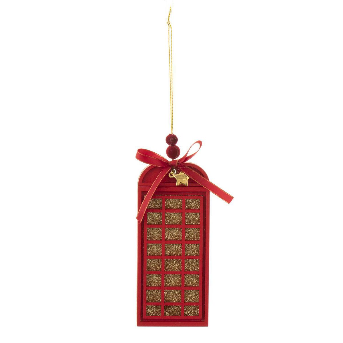 DEAR SANTA - Adorno de Árbol Cabina Telefónica Navidad