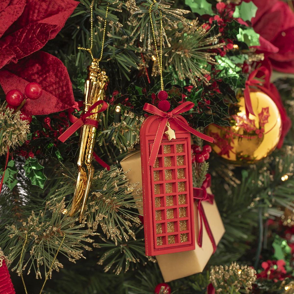 DEAR SANTA - Adorno de Árbol Cabina Telefónica Navidad