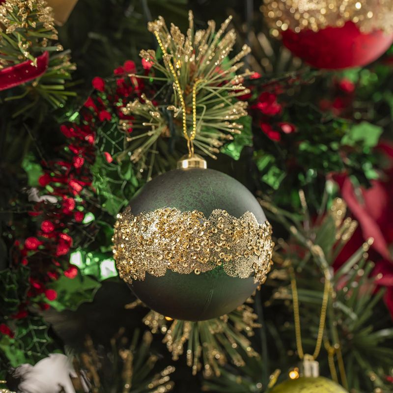 DEAR SANTA - Esfera Brillo Verde Navidad 8cm