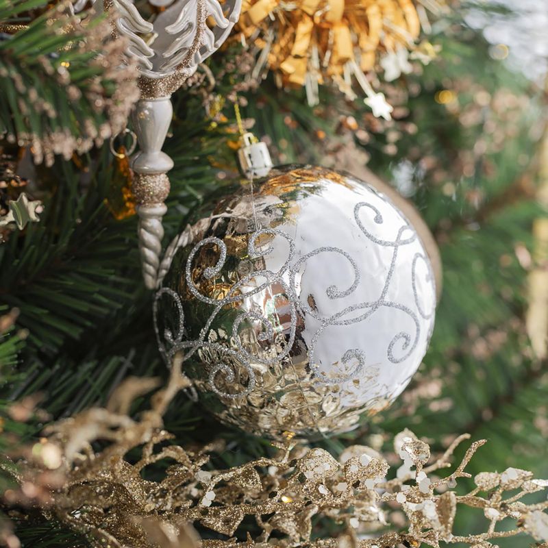 DEAR SANTA - Esfera Plateada Navidad 10cm