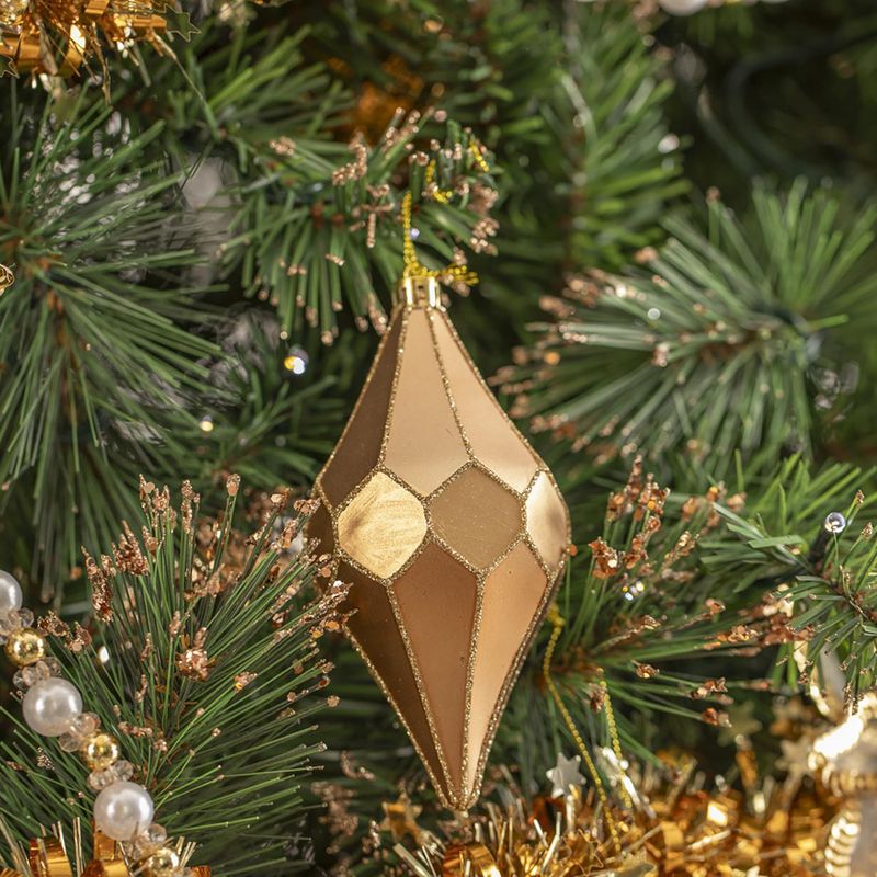 DEAR SANTA - Adorno de Árbol Diamante Dorado Navidad 13cm