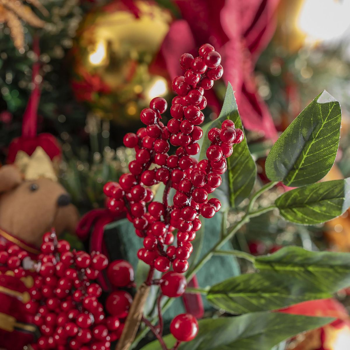 DEAR SANTA - Rama Berrie con Hojas Navidad 50cm