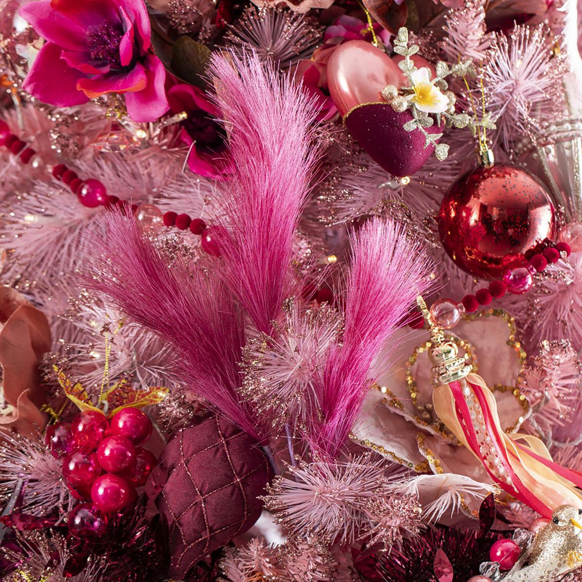 DEAR SANTA - Rama Pluma Triple Navidad 55cm