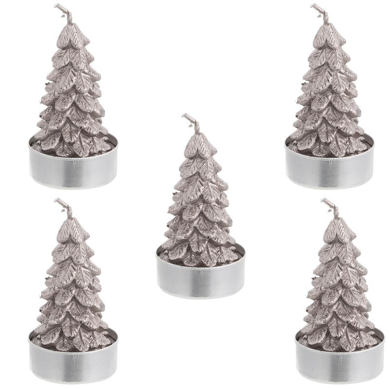 DEAR SANTA - Set 6 Velas Árbol Gris Navidad 3.8cm