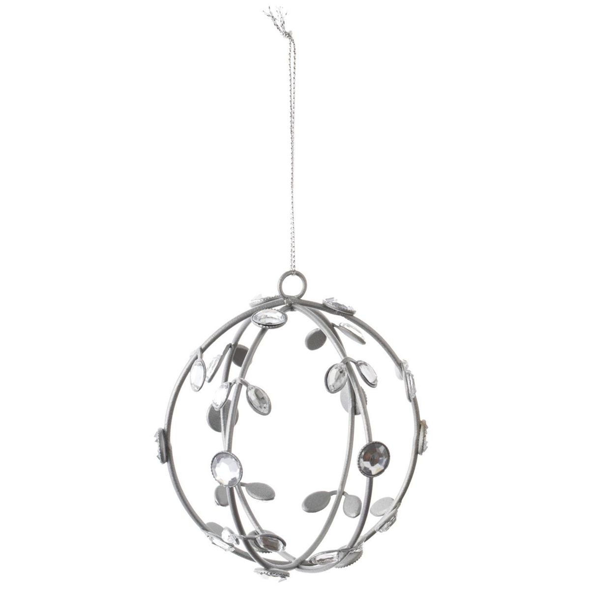 DEAR SANTA - Esfera Metal Plateado Navidad 8cm