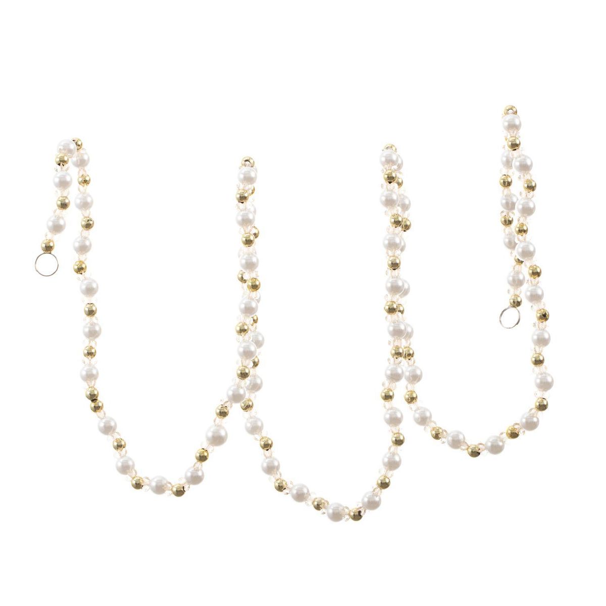 DEAR SANTA - Guirnalda Cuentas Blanco/Dorado Navidad 180cm