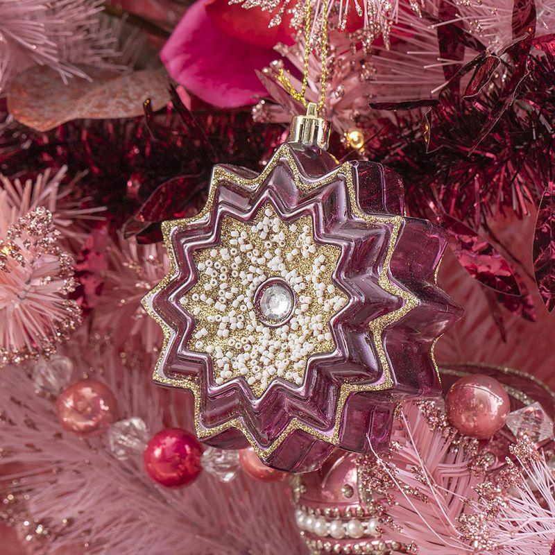 DEAR SANTA - Adorno de Árbol Flor Morado Navidad 10cm