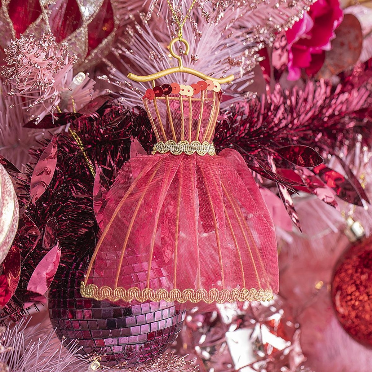 DEAR SANTA - Adorno de Árbol Vestido Navidad 14cm