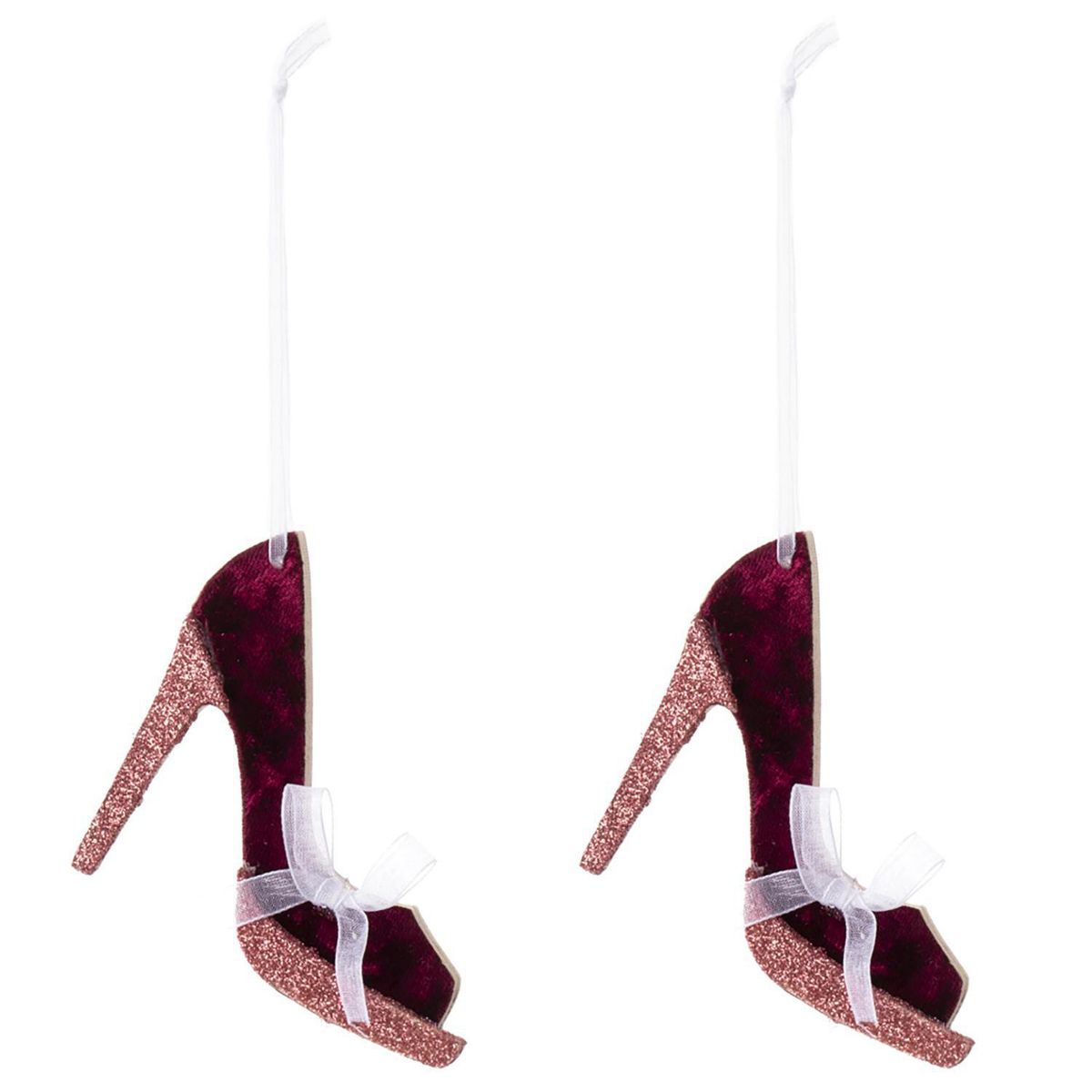 DEAR SANTA - Set 2 Adornos de Árbol Zapato Mujer Navidad 10cm