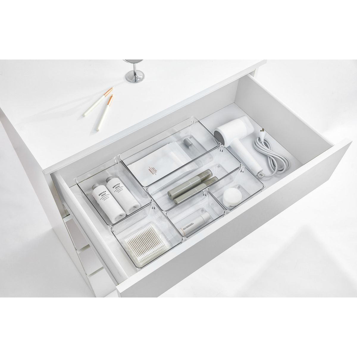 JUST HOME COLLECTION - Caja Multifuncional Transparente 10.2x30.5x8.3cm