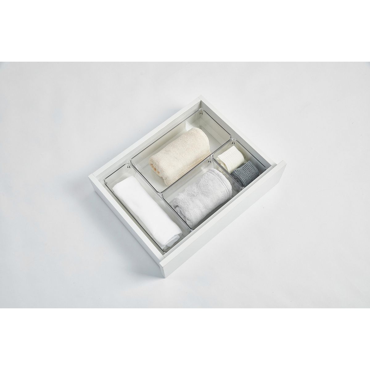 JUST HOME COLLECTION - Caja Multifuncional Transparente 15.2x15.2x8.3cm