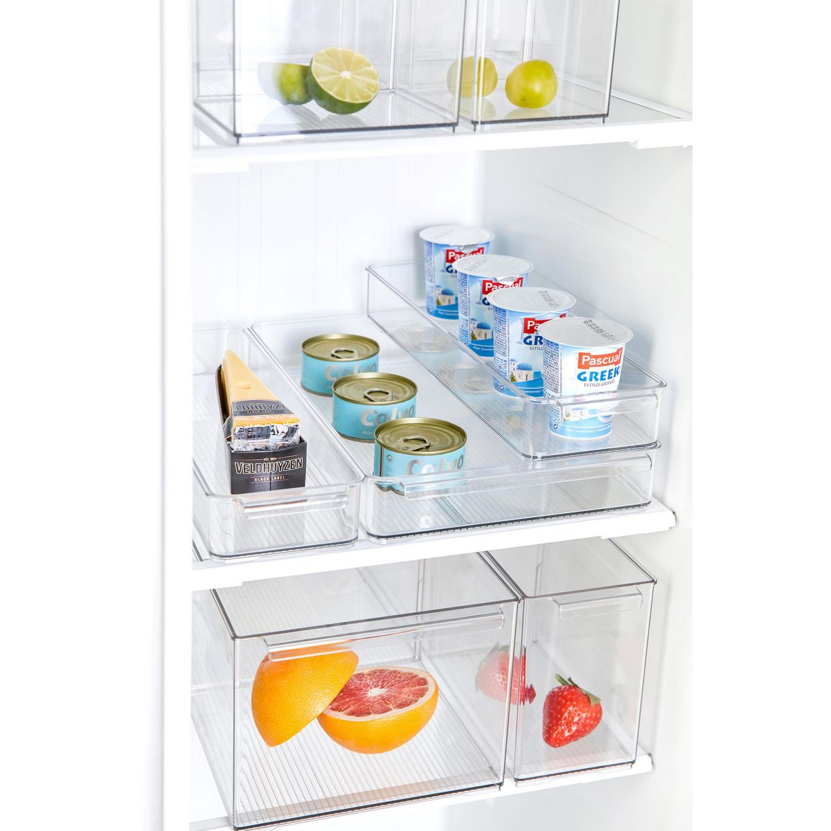 JUST HOME COLLECTION - Organizador de Refrigeradora Transparente 11x36.4x4.5cm
