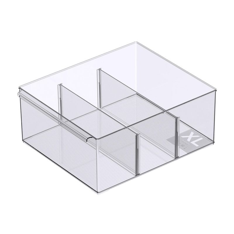 JUST HOME COLLECTION - Caja con Divisiones Ajustable Transparente 10.5x37x15cm