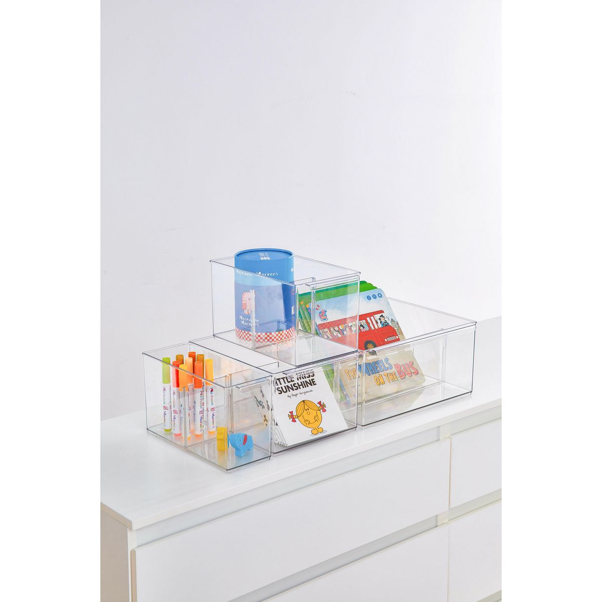 JUST HOME COLLECTION - Caja con Divisiones Ajustable Transparente 10.5x37x15cm