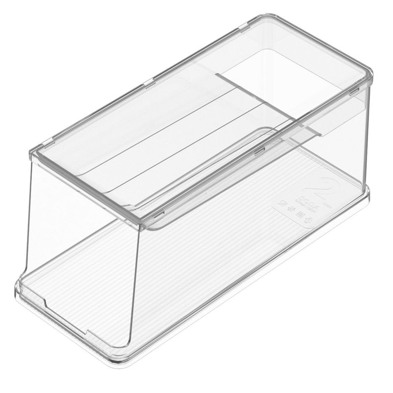 JUST HOME COLLECTION - Organizador de Latas 2 Niveles Transparente 15.5x35.6x12.2cm