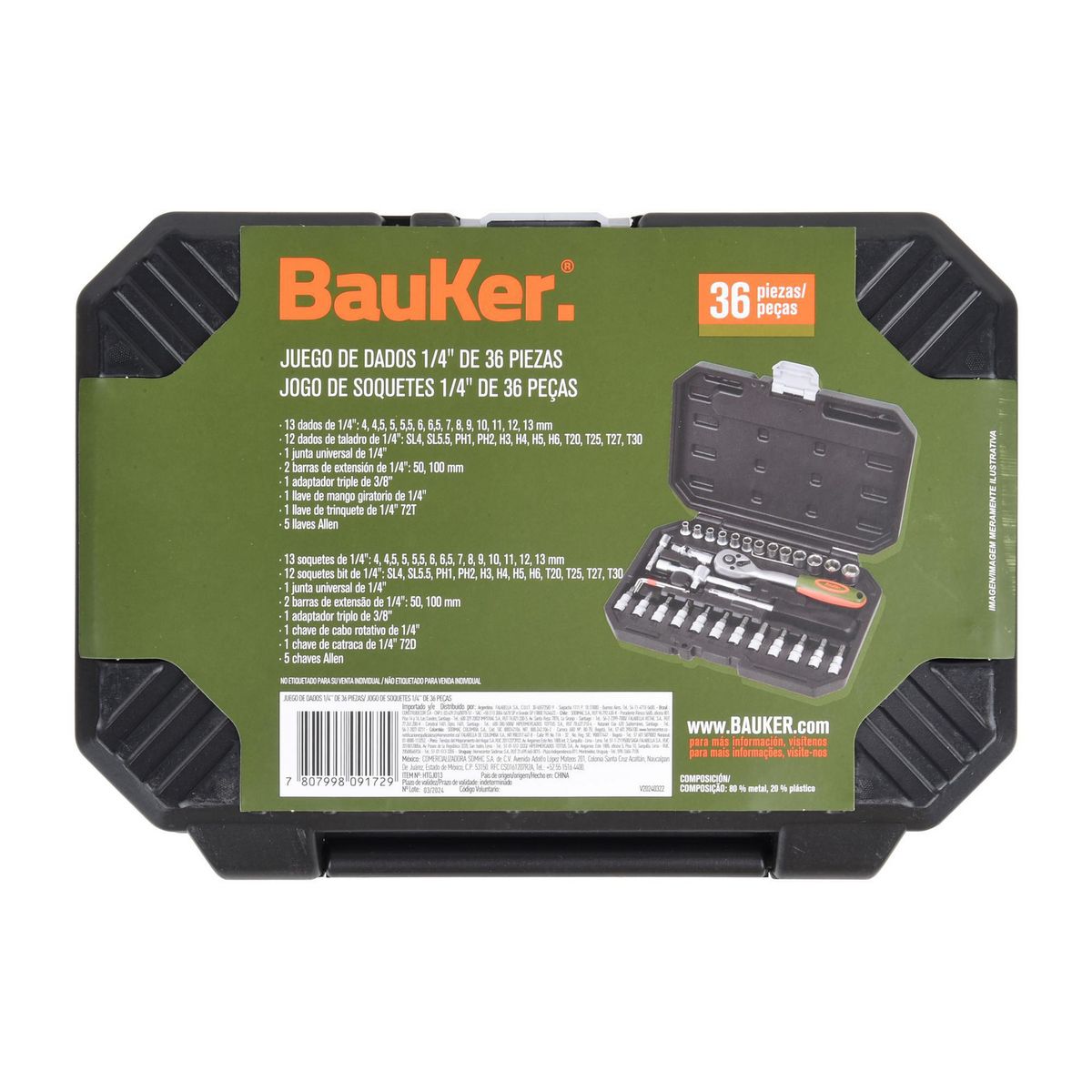 BAUKER - Set Herramientas 36Pz