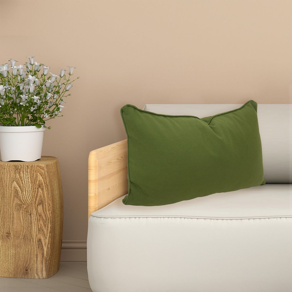 JUST HOME COLLECTION - Cojín Boho Liso 30x50cm Verde