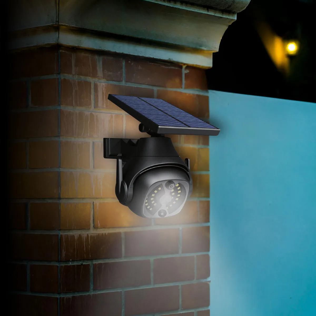 HALUX - Reflector Solar Pared Tipo Cámara Negro Luz Fría