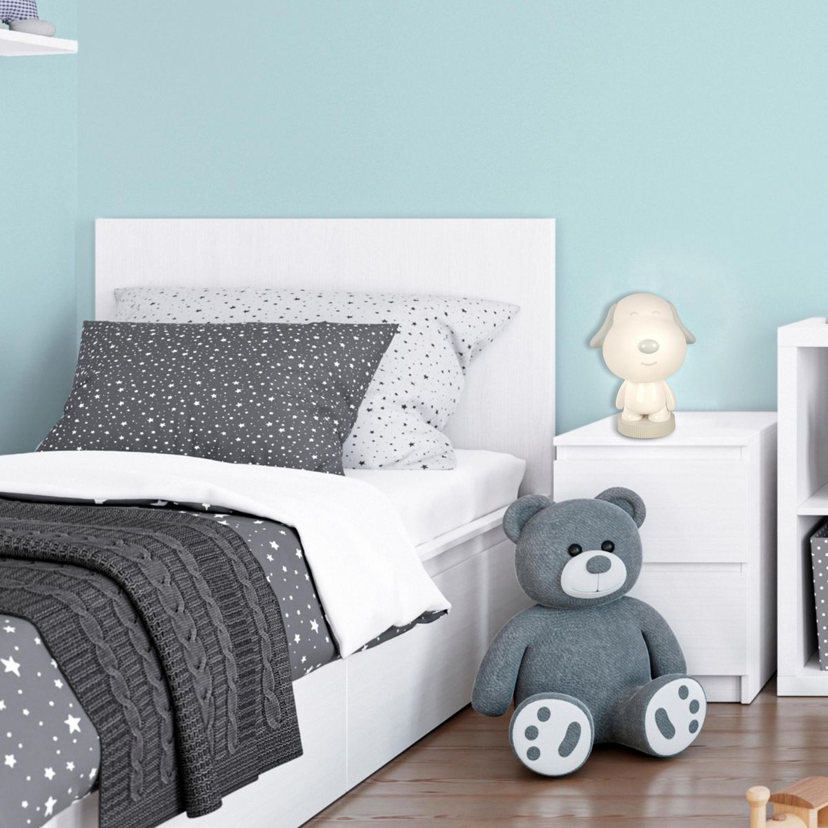 JUST HOME COLLECTION - Lámpara de Mesa Infantil Perro Blanco