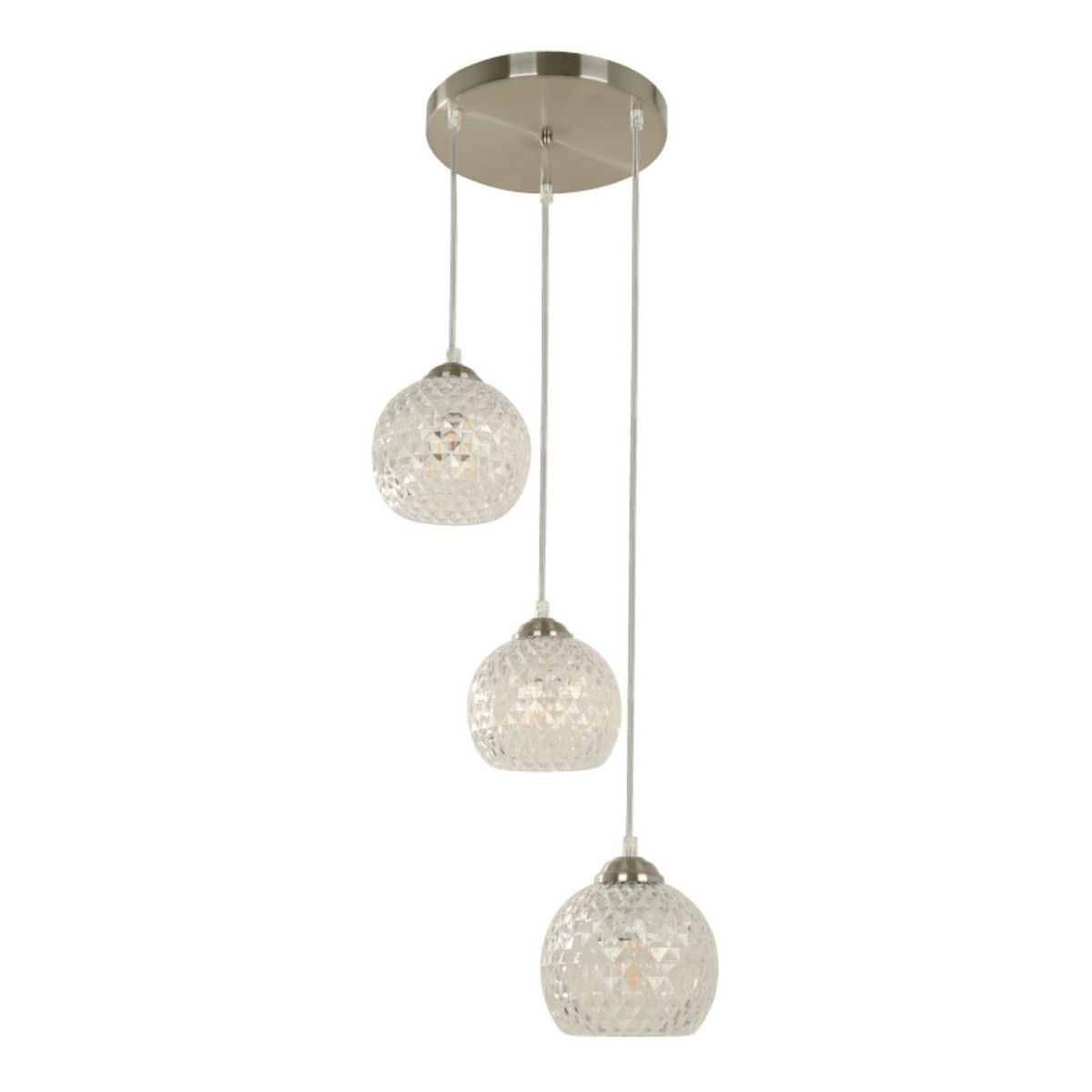 JUST HOME COLLECTION - Lámpara Colgante de Techo 3 Luces Volsci Satin