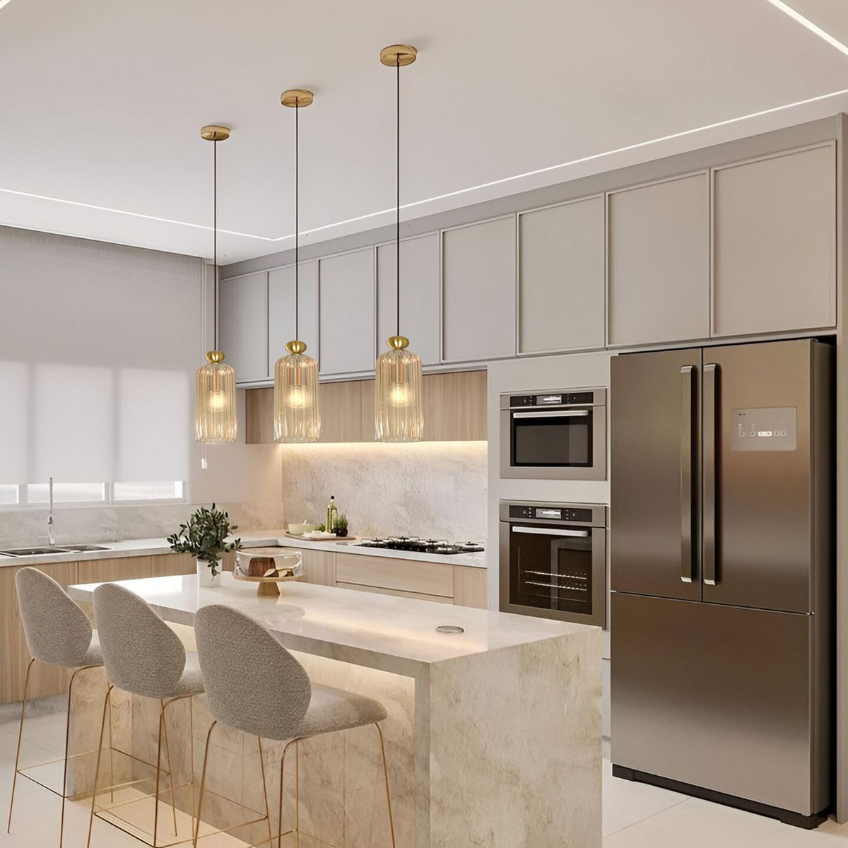 JUST HOME COLLECTION - Lámpara Colgante 1 Luz E27 Dorado Cassaro