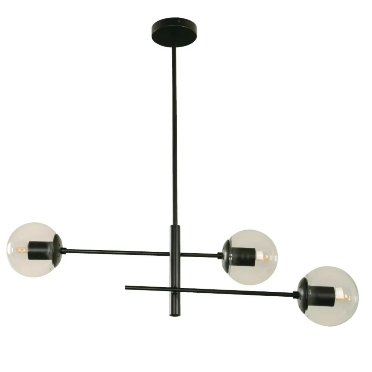 JUST HOME COLLECTION - Lámpara Colgante de Techo 3 Luces Ripa Negra