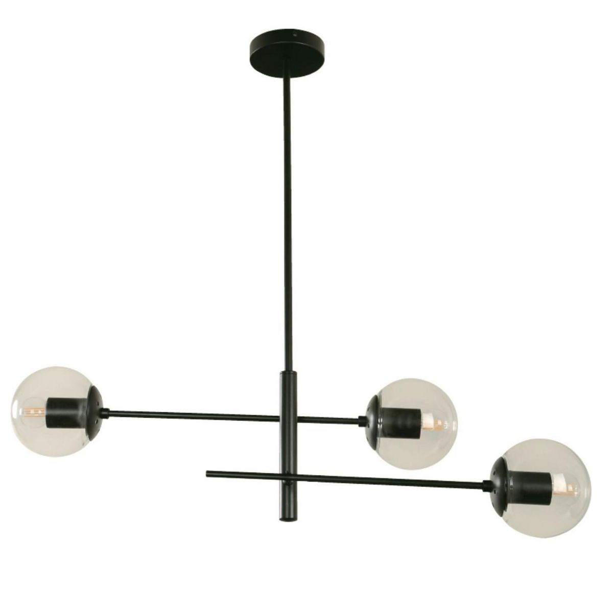 JUST HOME COLLECTION - Lámpara Colgante de Techo 3 Luces Ripa Negra