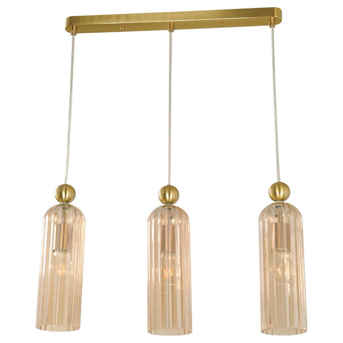 JUST HOME COLLECTION - Lámpara Colgante 3 Luces E27 Dorado Cassaro