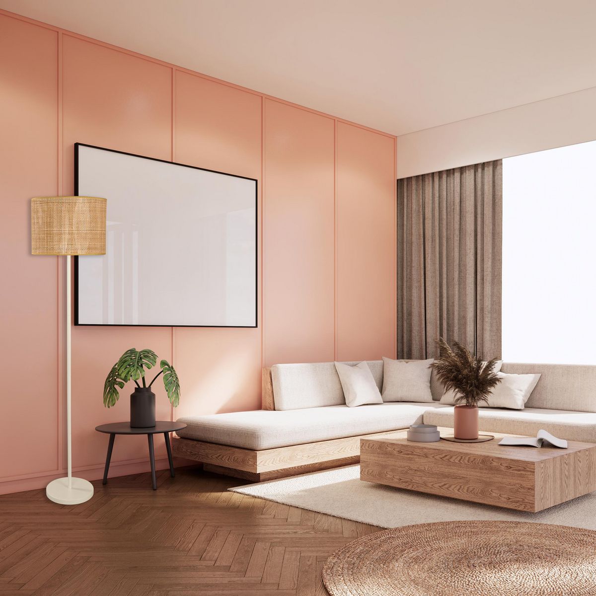 JUST HOME COLLECTION - Lámpara de Pie Lanita Natural