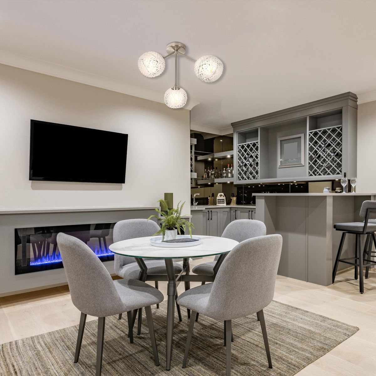 JUST HOME COLLECTION - Lámpara de Techo Volsci 3L Gris