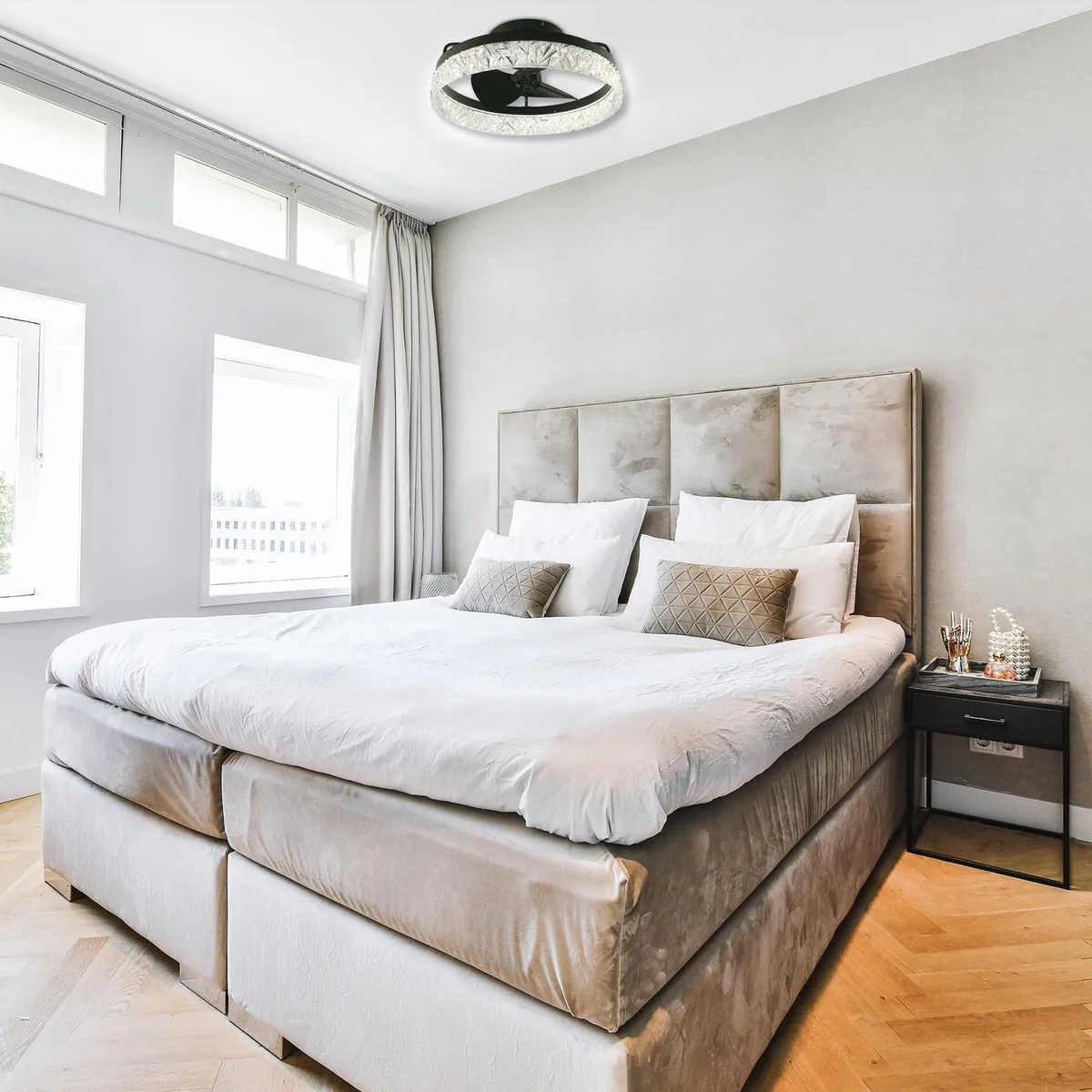 JUST HOME COLLECTION - Ventilador de Techo 3 Aspas Negro