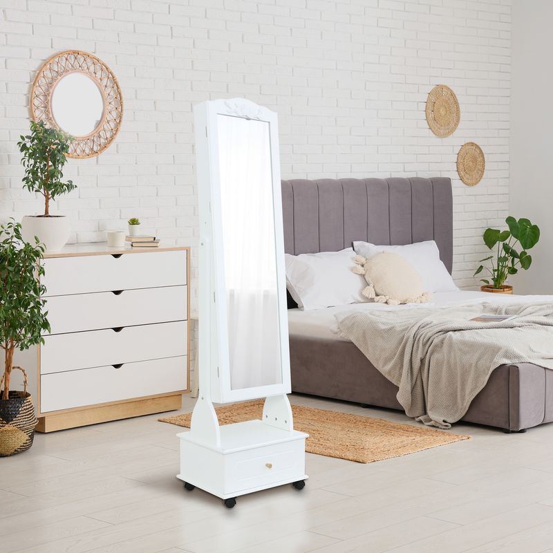 JUST HOME COLLECTION - Espejo Joyero con Cajón Blanco 45x158cm