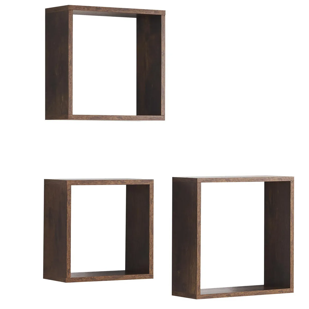 JUST HOME COLLECTION - Repisa Cubo 3 Unidades 30/27/24cm Chocolate