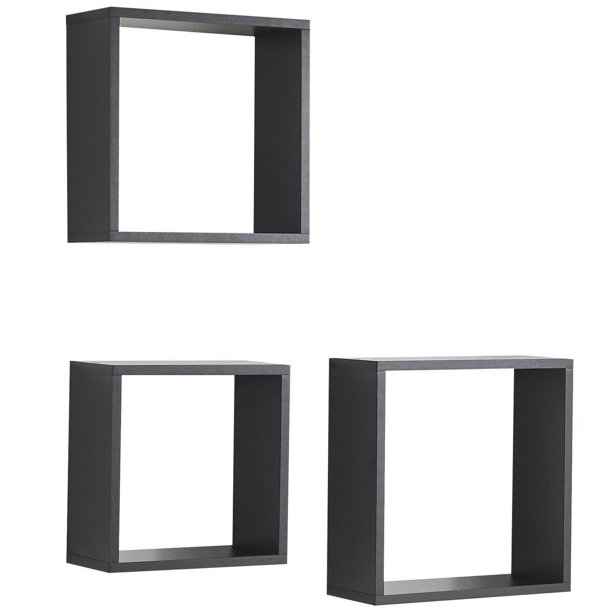 JUST HOME COLLECTION - Repisa Cubo 3 Unidades 30/27/24cm Negro