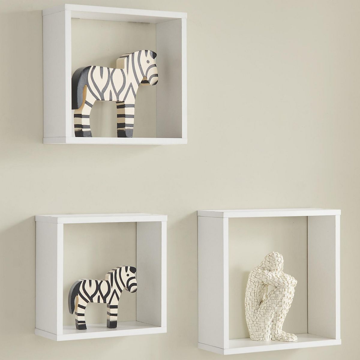 JUST HOME COLLECTION - Repisa Cubo 3 Unidades 30/27/24cm Blanco