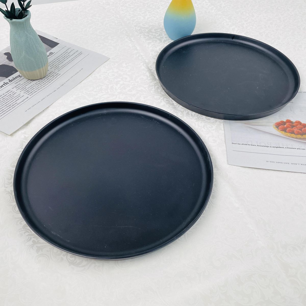 JUST HOME COLLECTION - Set x4 Platos de Melamina 26.5 cm Negro