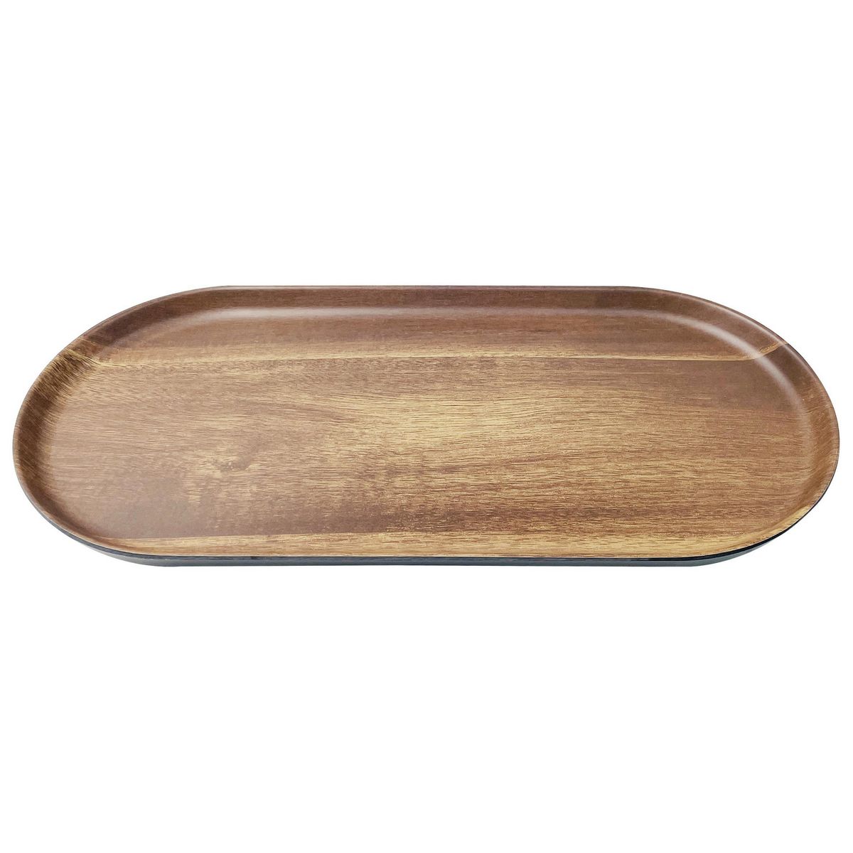 JUST HOME COLLECTION - Bandeja Melamina Ovalada Madera/Negro