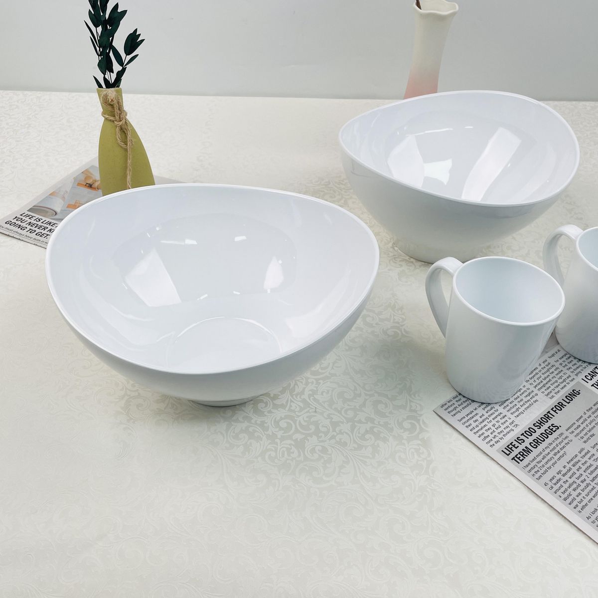JUST HOME COLLECTION - Bowl de Ensalada Melamina Blanco