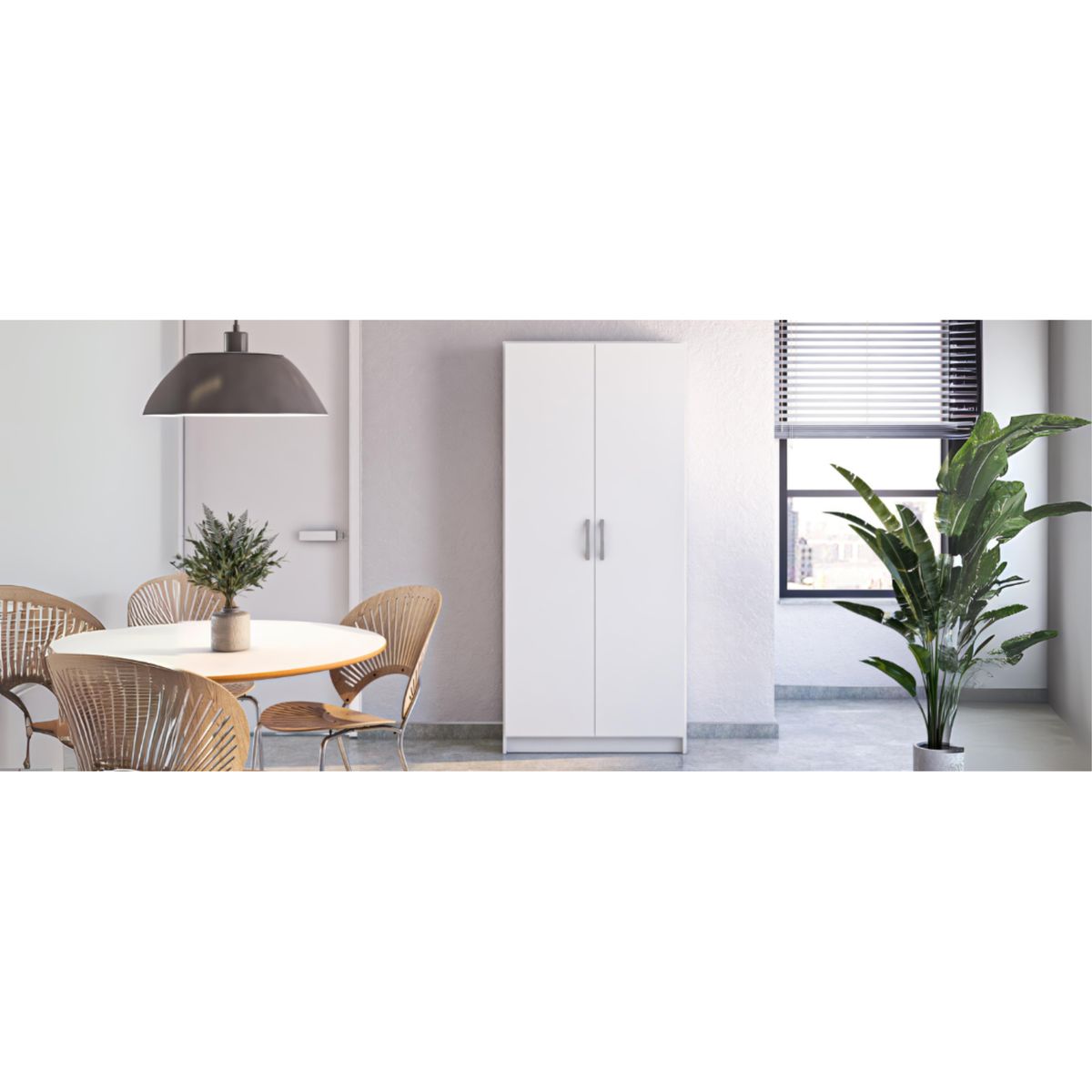 DITALIA - Alacena Multiuso 2 Puertas Blanco MDP 80x180cm