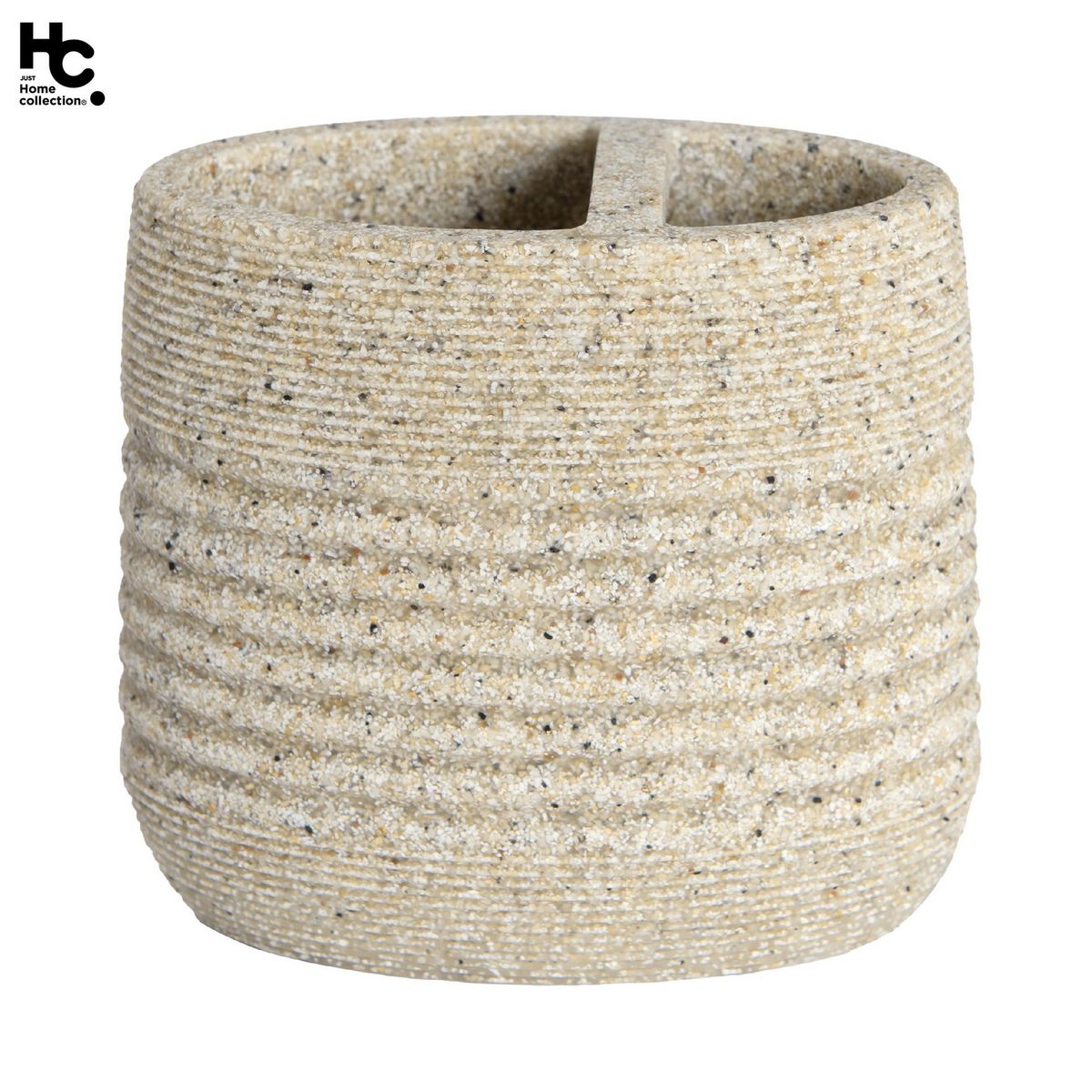 JUST HOME COLLECTION - Portacepillo Stripe Resina Natural