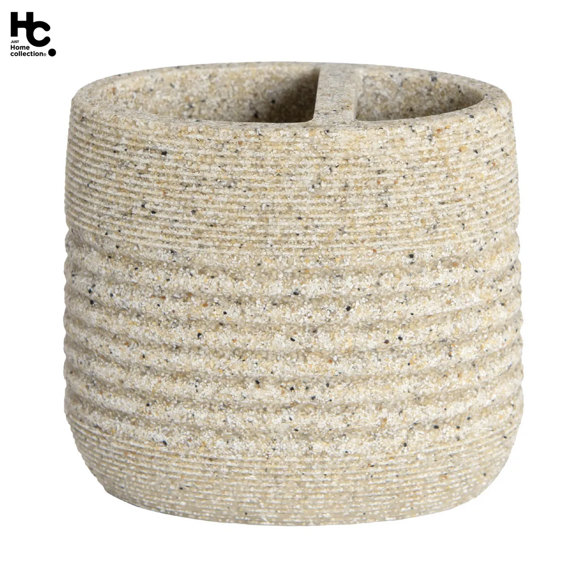 JUST HOME COLLECTION - Portacepillo Stripe Resina Natural