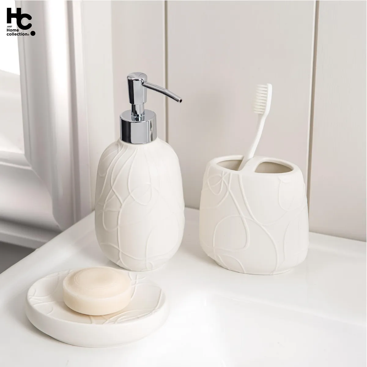 JUST HOME COLLECTION - Jabonera Cerámica Art Blanco