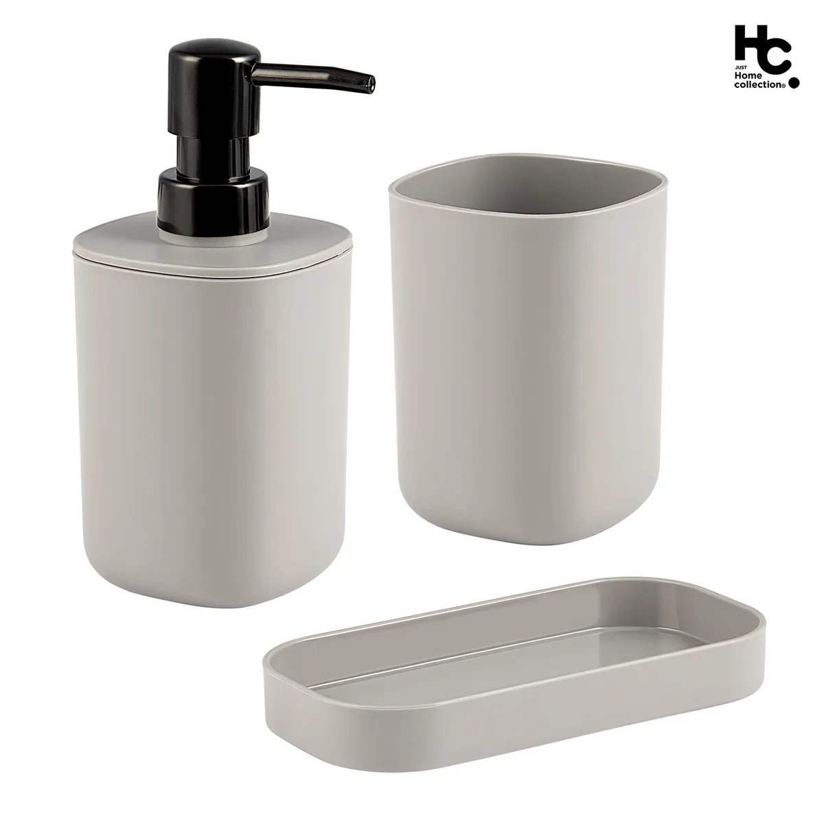 JUST HOME COLLECTION - Accesorios de Baño Set 3 Piezas Café Claro