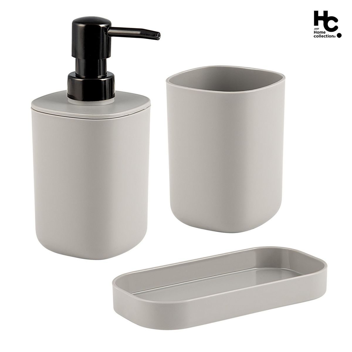 JUST HOME COLLECTION - Accesorios de Baño Set 3 Piezas Café Claro