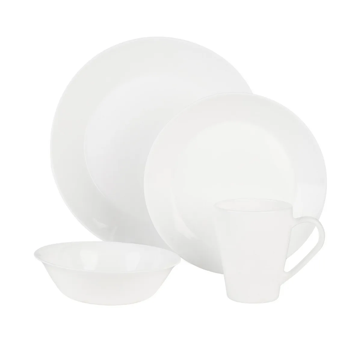 CASA BONITA - Juego de Vajilla Opal 16 Piezas Blanco